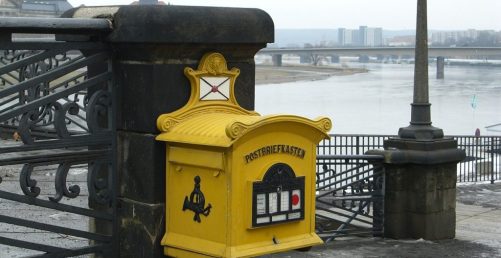 letter box mailbox yellow 378092